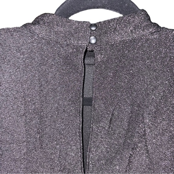 Halogen Black with Silver Sparkle Bodycon Dress with Mock Neck NWOT - Picture 2 of 5